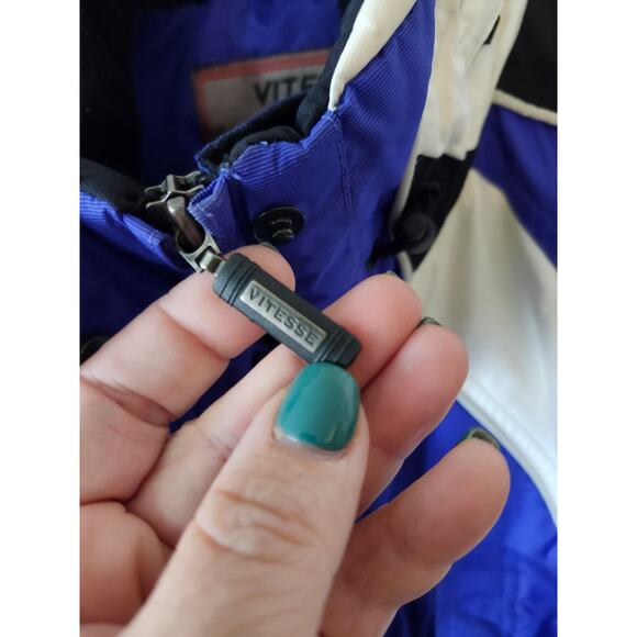 Vintage Vitesse Couloir Ski Suit Blue Large 14 Snowsuit One Piece Snow Bib - Picture 5 of 14